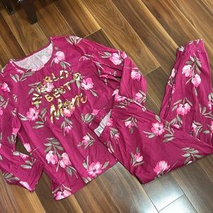 XXL Ladies Place World’s best mom pajama set floral 100% cotton